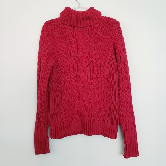 Lands End Cableknit Chunky Turtleneck 